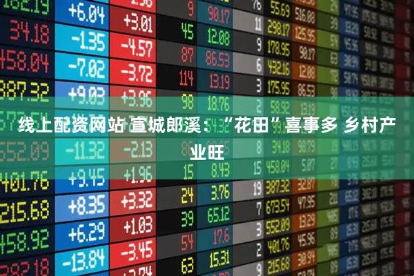 线上配资网站 宣城郎溪：“花田”喜事多 乡村产业旺